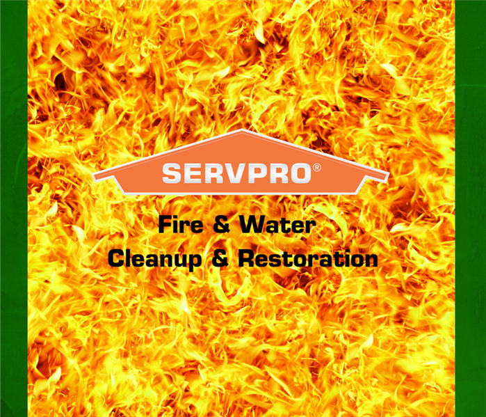 SERVPRO logo over fire